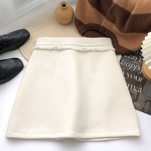 Women's Tweed Skirt High Waist Mini Skirt