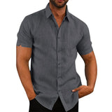 Men's Short-Sleeved Shirts Summer Button Down