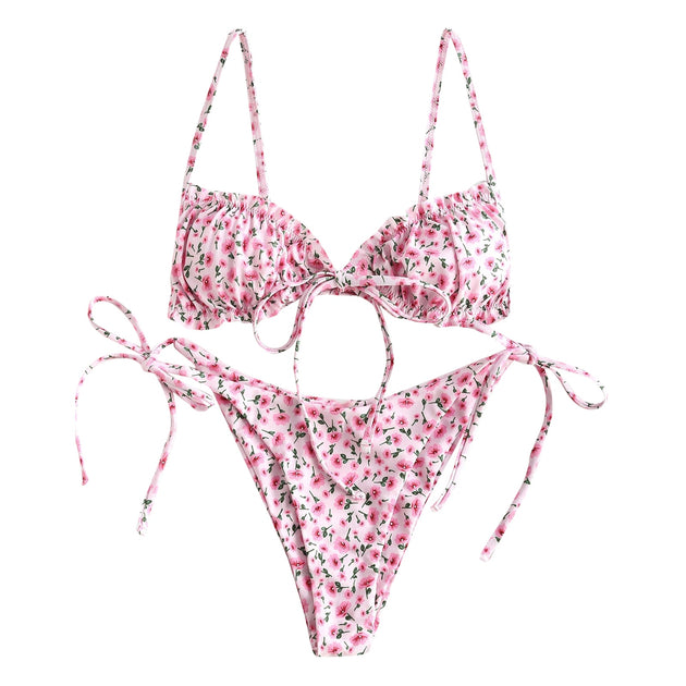 Women's Lace-up Bikini Swimsuit