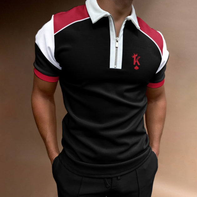 Men's Polo Shirt Summer Zipper Top