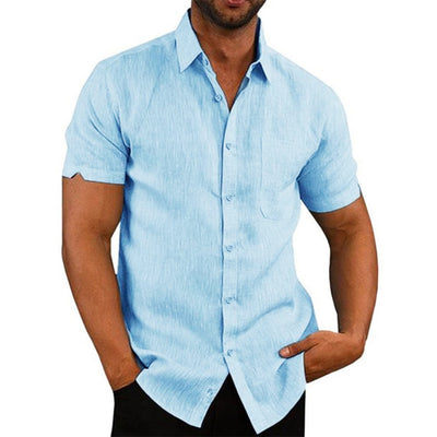 Men's Short-Sleeved Shirts Summer Button Down