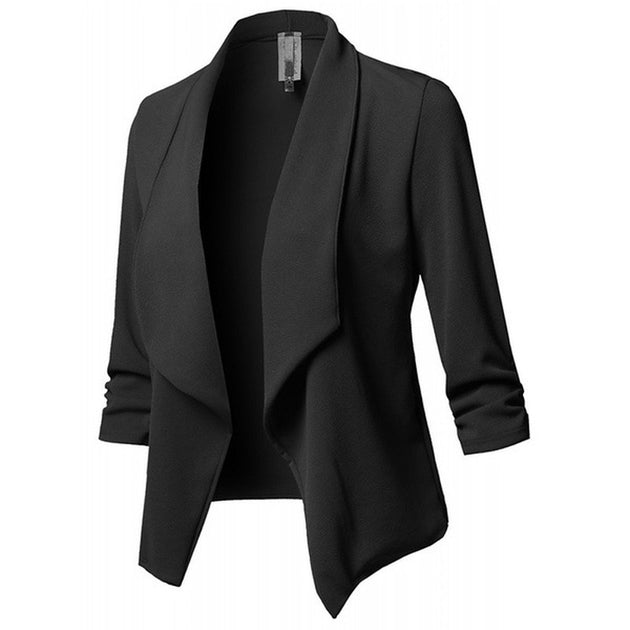 Women's Black Thin Blazers Coat