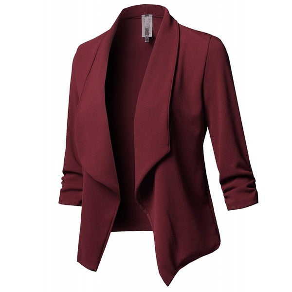 Women's Black Thin Blazers Coat