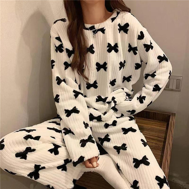 Women's Flannel Pajama Set Fleece Pajamas
