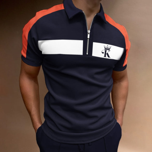 Men's Polo Shirt Summer Zipper Top