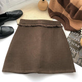 Women's Tweed Skirt High Waist Mini Skirt