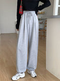 HOUZHOU Gray Sweatpants for Women 2022 Autumn New Baggy Fashion Oversize Sports Pants Balck Trousers Female Joggers Streetwear