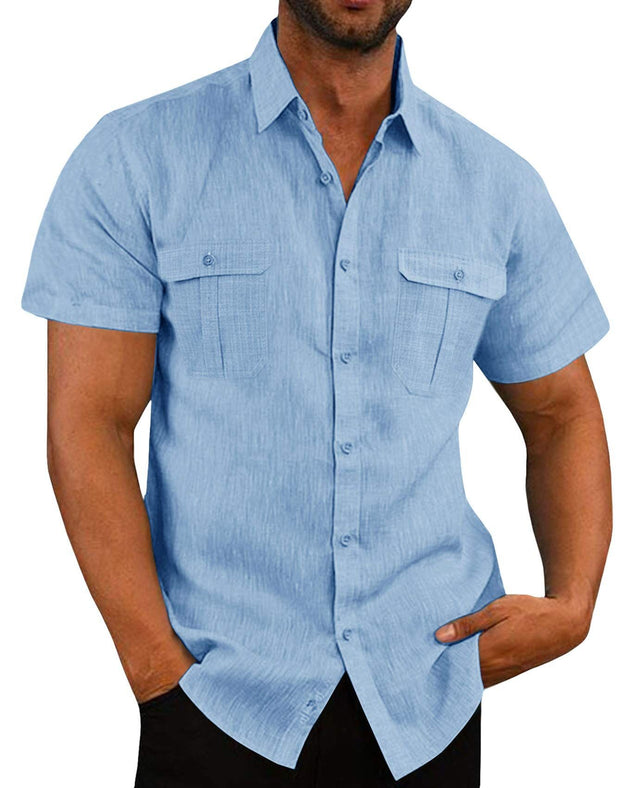 Men's Short-Sleeved Shirt Up To 5XL
