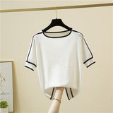 Women's Short Sleeve Striped Fashion Shirt