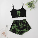 Women's Dragon Print Pajama Set