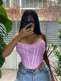Women's Sleeveless Fashion Strapless Bustier Corset Tops