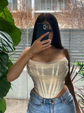 Women's Sleeveless Fashion Strapless Bustier Corset Tops