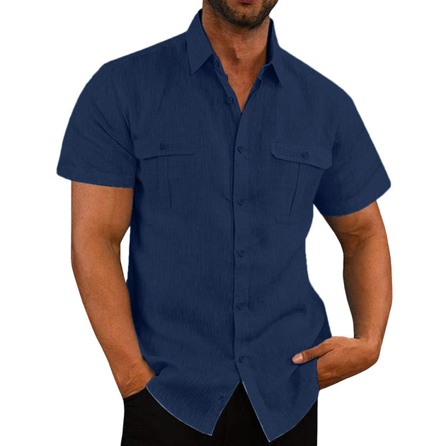 Men's Short-Sleeved Shirt Up To 5XL