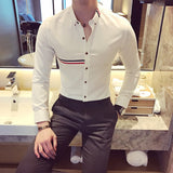 Men's High Quality Long Sleeve Dress Shirt Up To 3XL