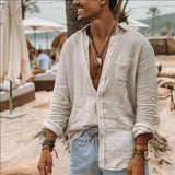 Men's Casual Cotton Linen Shirt
