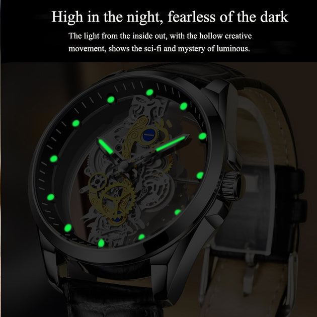 Men's Luminous Mechanical Skeleton Wrist Watch - TrendSettingFashions 