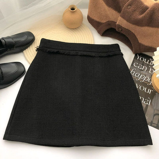 Women's Tweed Skirt High Waist Mini Skirt