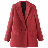 Women's Double Breasted Loose Blazer Classic Coat