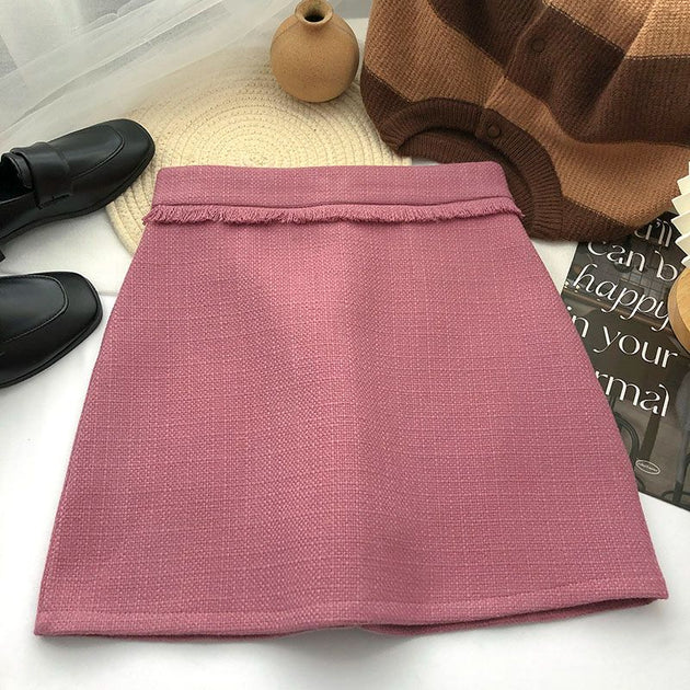 Women's Tweed Skirt High Waist Mini Skirt