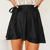 Women's Satin Wrap Mini Skirt