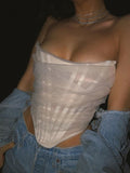 Women's Sleeveless Fashion Strapless Bustier Corset Tops