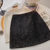 Women's Tweed Skirt High Waist Mini Skirt