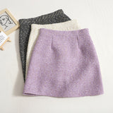 Women's Tweed Skirt High Waist Mini Skirt