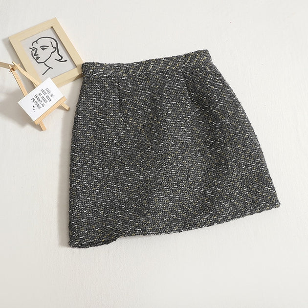 Women's Tweed Skirt High Waist Mini Skirt