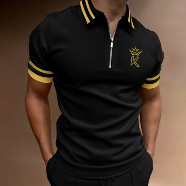 Men's Polo Shirt Summer Zipper Top