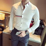 Men's High Quality Long Sleeve Dress Shirt Up To 3XL