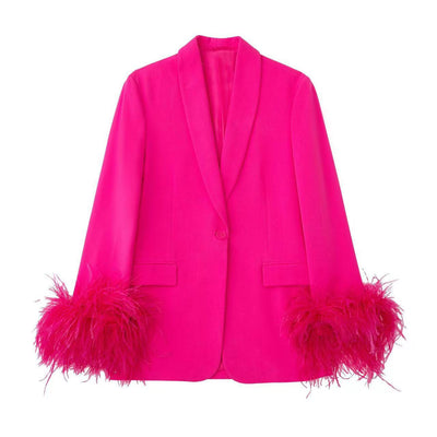Women's Feather Blazer Jacket