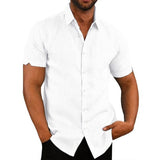 Men's Short-Sleeved Shirts Summer Button Down