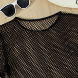 Women's Bikini Fishnet Cover Up Short Sleeve