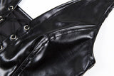 Women's Halter Faux Leather Top
