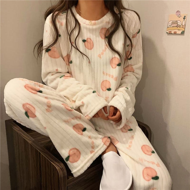Women's Flannel Pajama Set Fleece Pajamas