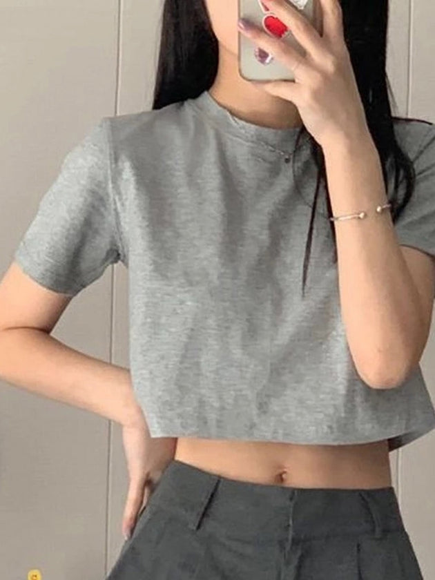 Women's Basic T-shirt Cropped