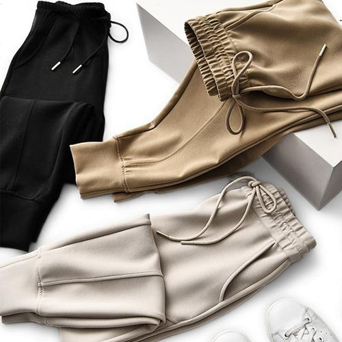 Women's High Elastic Waist Lace Up Casual Fashion Trousers