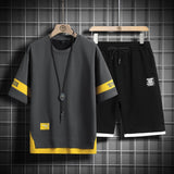 Men's Matching Tracksuit T-shirt and Shorts, Two Piece Set