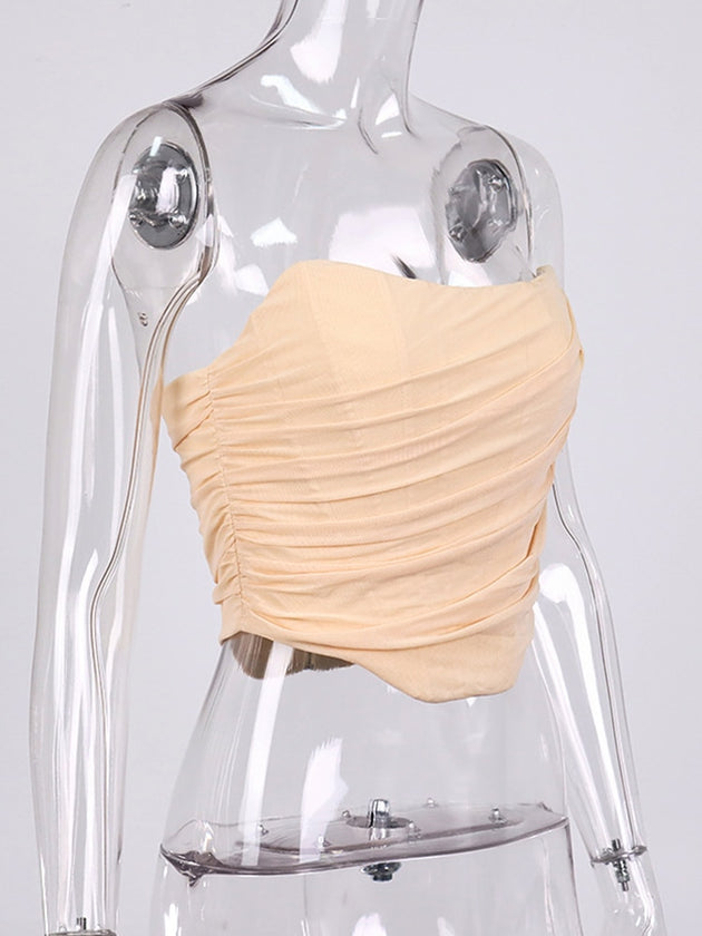 Women's Sleeveless Fashion Strapless Bustier Corset Tops