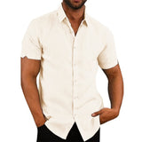 Men's Short-Sleeved Shirts Summer Button Down