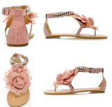 Women's Sweet Flower Metal Beaded Sandal - TrendSettingFashions 