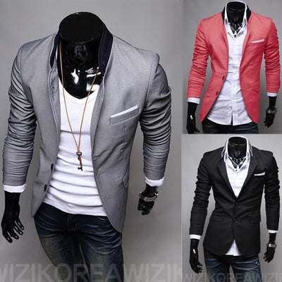 Men's Fashion 2 Button Suit Jacket - TrendSettingFashions 