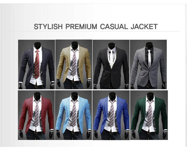 Men's Casual Suit Jacket Up To 2XL - TrendSettingFashions 