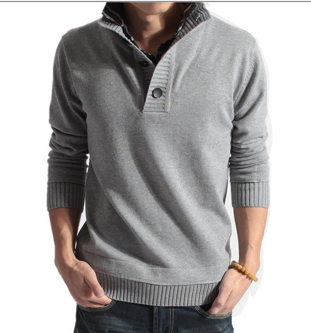 Men's Stand Collar Faux Sweater - TrendSettingFashions 