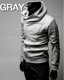 Men's High Collar Pull Over Hoodie - TrendSettingFashions 
