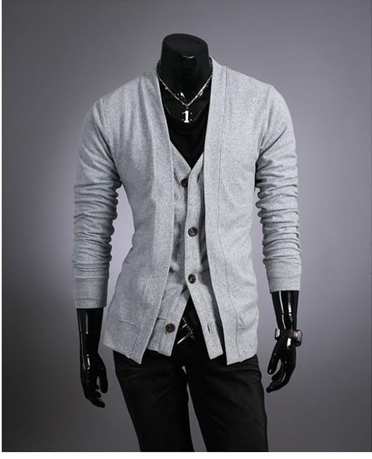 Men's Cardigan With Matching Vest - TrendSettingFashions 