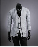 Men's Cardigan With Matching Vest - TrendSettingFashions 