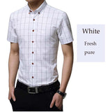 Men's Plaid Cotton Short Sleeve Shirt - TrendSettingFashions 