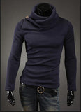 Men's High Collar Button Sweater - TrendSettingFashions 
