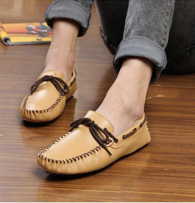 Men's Cowhide Driving Moccasins Slip On Loafers - TrendSettingFashions 